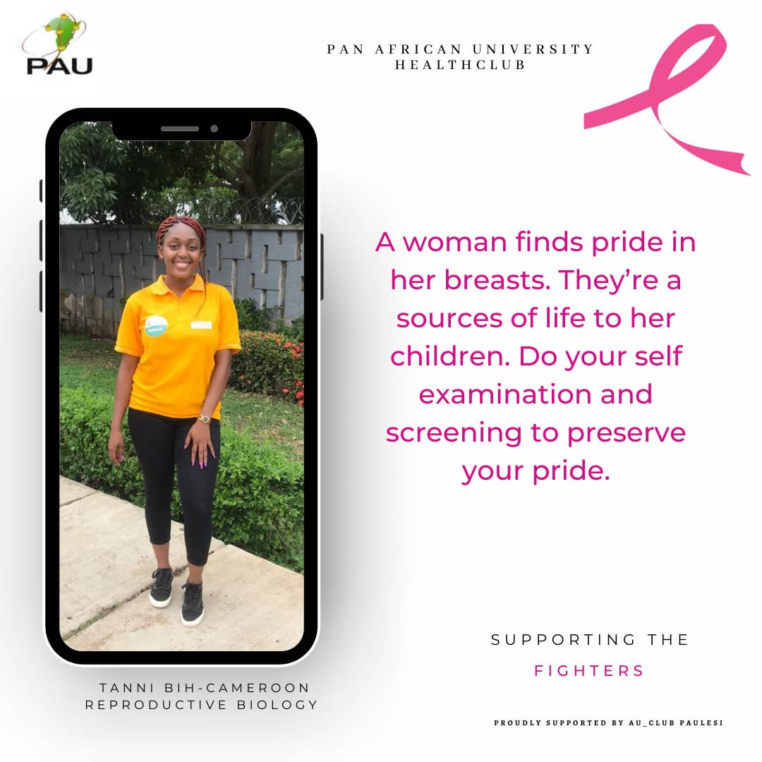 AU_ClubPaulesi's tweet photo. #Supportingthefighters 
#PAUHealthClub
#CancerDuSein
#OctobreRose2020 
#CancerDuSein
@WHOAFRO https://t.co/UnXZLiXh3F