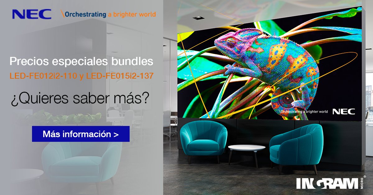 IngramMicroES's tweet image. #IngramProAV 📽️Precios especiales bundels LED-FE012i2-110 y LED-FE015i2-137, con todo lo que necesitas para montar una pantalla de led de 110” o 137” siempre en pared. 

👉app.partner-eu.ingrammicro.com/e/es.aspx?s=16…

@NEC_Display_EU