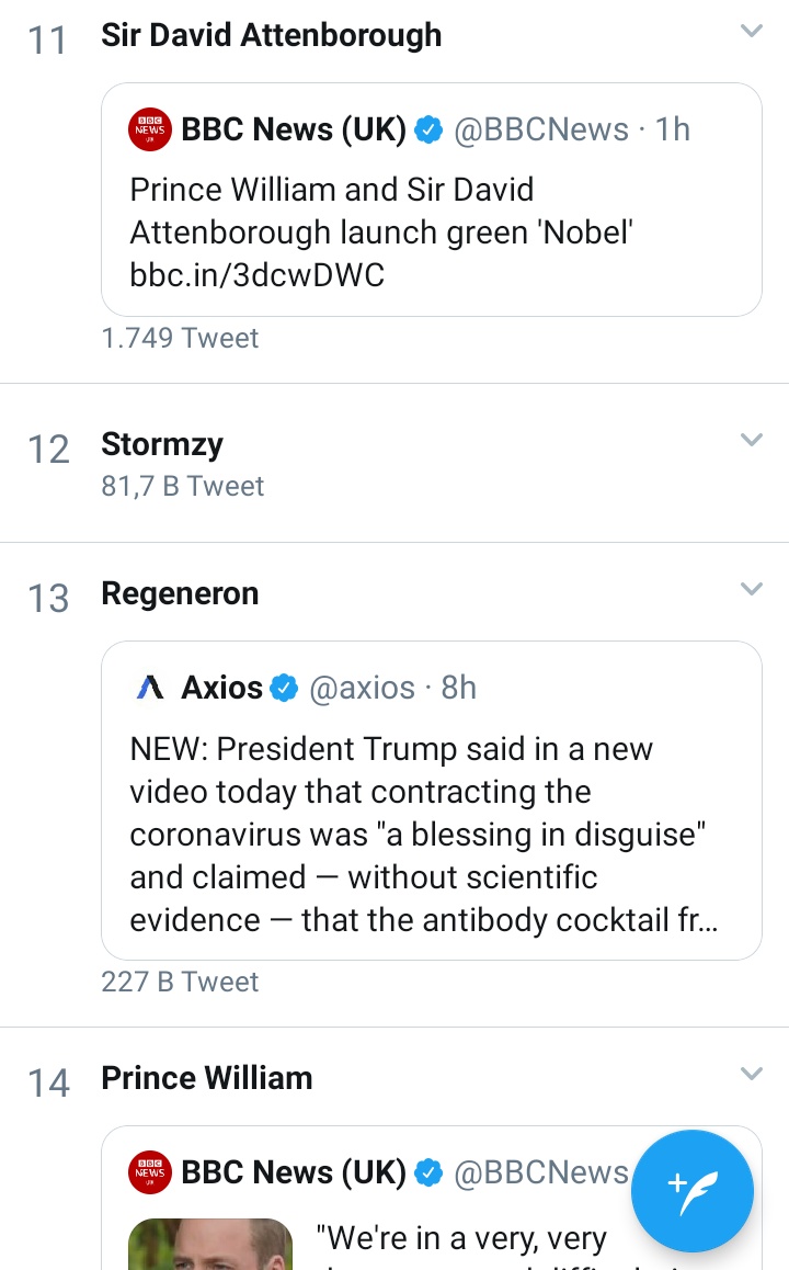 CambridgesNews's tweet photo. 'Sir David Attenborough' and 'Prince William' are trending number 11 and 14 in United Kingdom 🎉 Show your support for them by using these words and the #EarthshotPrize tag! https://t.co/t5gNFClpV6