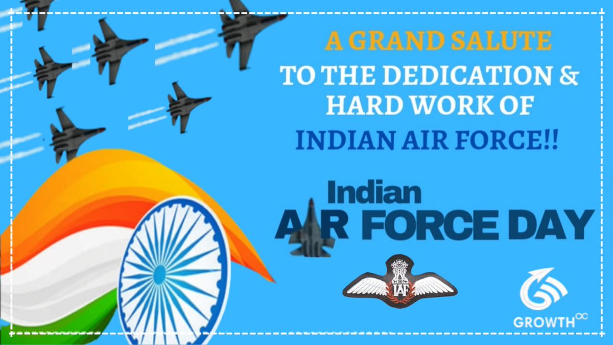 Dynamic_Growth1's tweet photo. A GRAND SALUTE :- 
To the Dedication &amp; HardWork Of INDIAN AIR FORCE !! 
. 
#indianairforce #indianairforceday #grandsalute #dedication #hardwork #dynamicgrowth #teamdynamicgrowth #thursday #thursdayvibes #thursdaymood #achievers https://t.co/DoehaCenZt