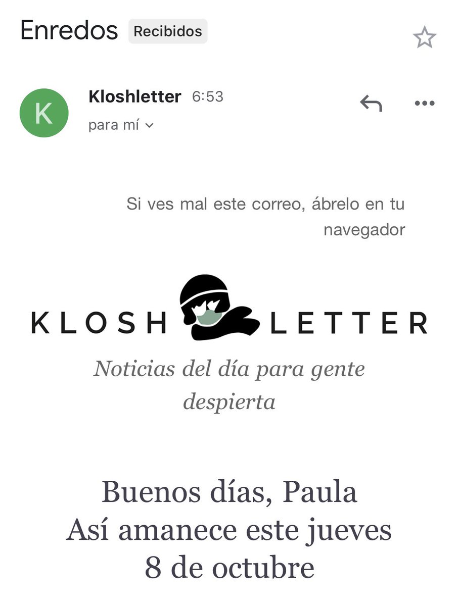 Café y #Kloshletter ☕️📰 Me encanta leerte todas las mañanas <a href="/chmardel/">Charo Marcos</a>. La dosis de información necesaria en mi correo