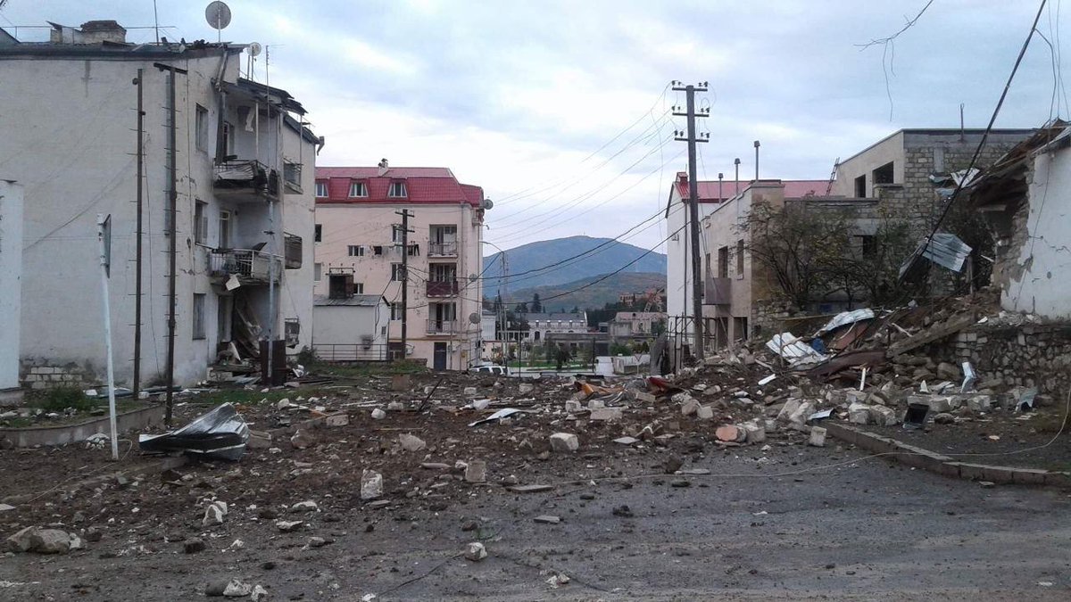 armembnl's tweet photo. During whole night capital of #Stepanakert was shelled by #Azerbaijan with different missiles, including cluster munitions. #StopAliyev https://t.co/qaA6ZRYZDS
