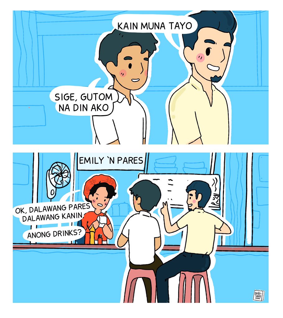 Kain muna tayo! 
? ☀️ ? 

More #SarisariStory comics here:
https://t.co/rsLDlBIeJE 