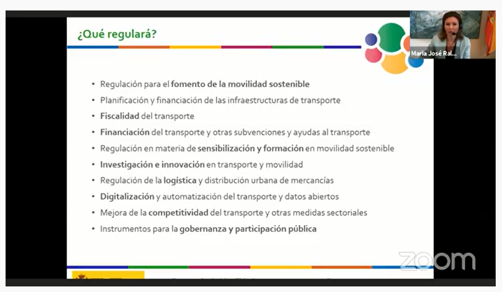 AsocEspTransp's tweet photo. En el #ColoquioMovilidad, la secretaria general de Transportes y Movilidad explica qué regulará la nueva Ley de Movilidad Sostenible y Financiación del Transporte #transporte #movilidad -- @exeforum1 @IndraCompany #EcoRail https://t.co/b5M0FnhHlc