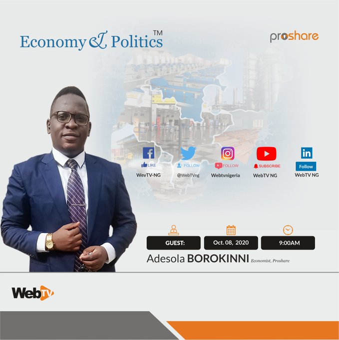 webtvnigeria's tweet photo. Happening Now!! The #EconomyAndPolitics show with @ottoabasi1 engaging @Ahde_sholar an Economist @proshare on "The Assessment of @cenbank Interventions in the Economy"
@ecopoliticsNG
#ASKWebTV #MonetaryPolicy #Interventions
Watch the show live here https://t.co/0OzWsOPliQ https://t.co/t4LNIhmT0j
