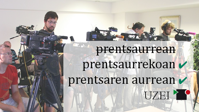 UZEI_'s tweet photo. 📹 Zerbait aurkezteko asmoa baduzu, «prentsaurrean» aurkeztea baino aukera hobeak badituzu 👇
#euskara #hobelex https://t.co/L5X3f7Ol8C