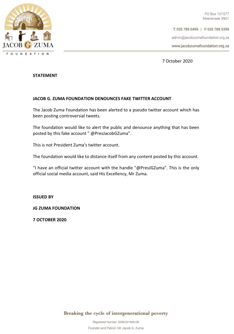 Jacob Zuma tweet media