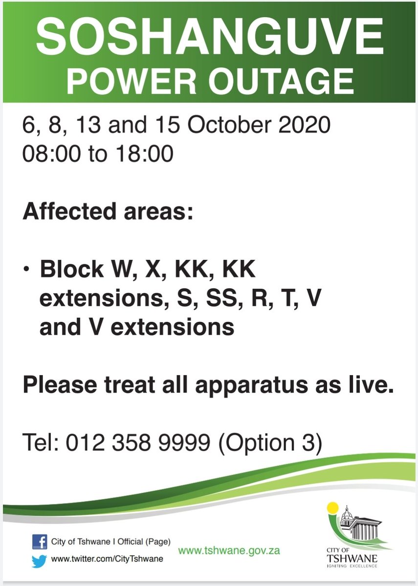 City Of Tshwane On Twitter Soshanguve Powerupdate