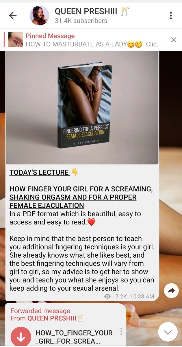 Join my telegram sex education ( https://t.me/joinchat/AAAAAFYNi5mvXg3C_fwmEQ ) channel and learn on HOW TO EAT AND FINGER A PUSSY LIKE A TRUE CHAMPION!! So easy to learn!! Don't worry I will bring them back to twitter.