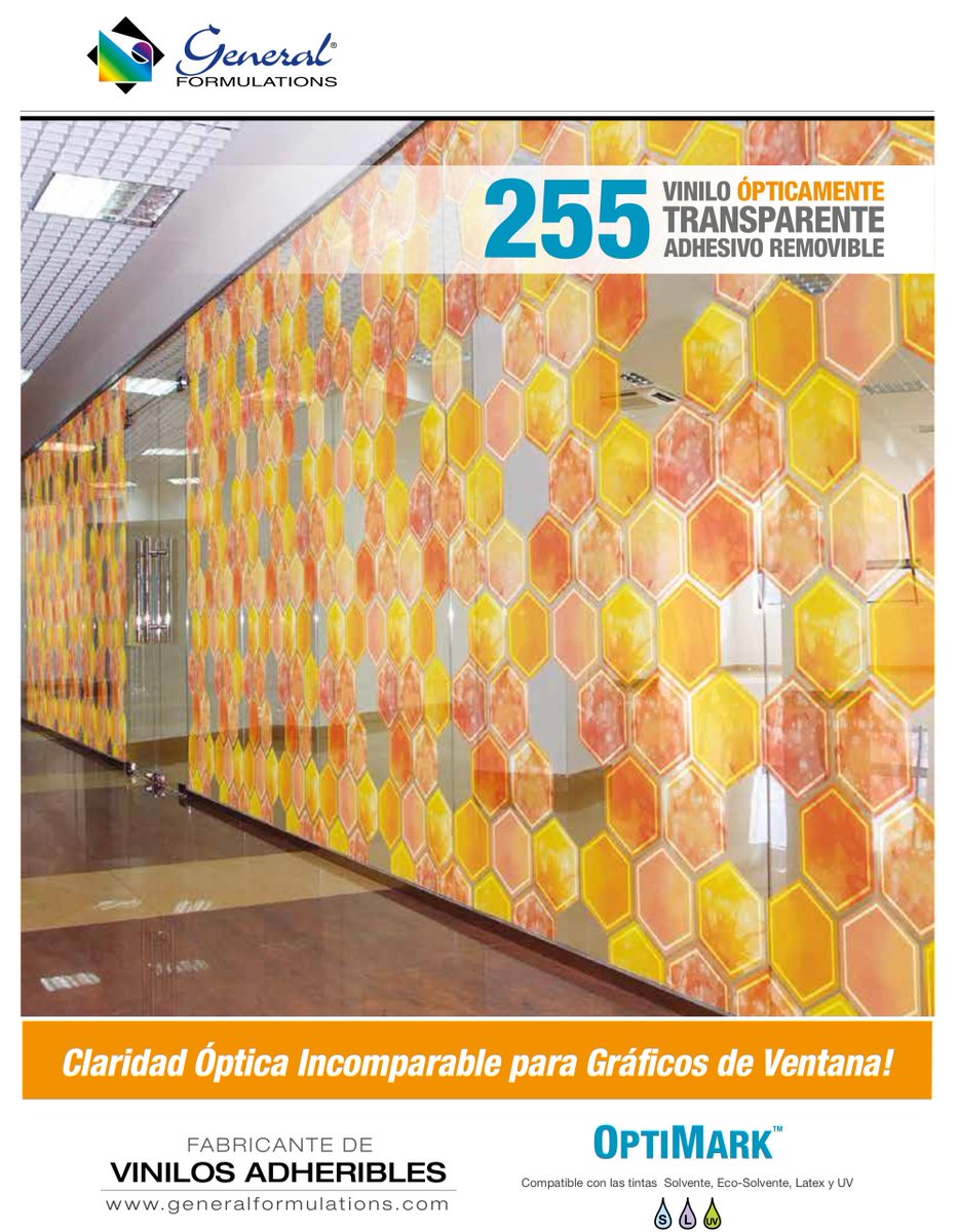VISIONDIGITAL3's tweet image. 255 Vinilo ópticamente transparente adhesivo removible.
#generalformulations