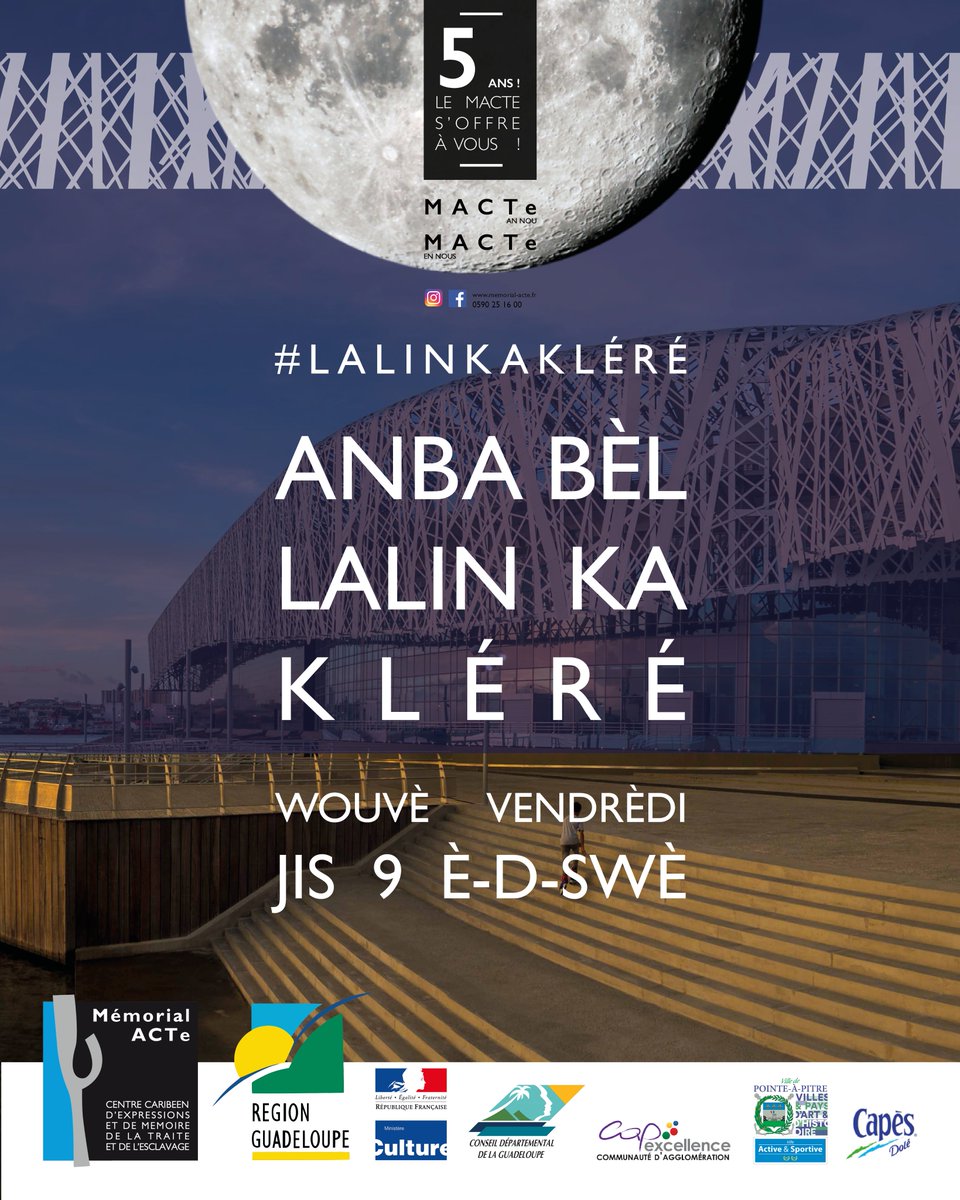 Le MACTe est ouvert ! Nous vous accueillons tous les vendredis jusqu’à 21h pour des visites au clair de lune ! En ce moment, visitez l'exposition " MOFWAZÉ " de Philippe Thomarel.

🕘 Ouverts du mardi au dimanche de 9h à 18h sauf le vendredi de 9h à 21h – Fermé le lundi