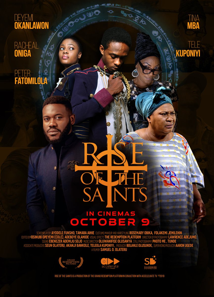 Rise of the saints will be showing in Cinemas from Oct 9, social distancing protocols will be observed, so make sure you come with your nose masks

This is a film you don't want to miss. 
Directed by <a href="/demotology/">Samuel O. Olateru</a> 

<a href="/AccelerateTV/">AccelerateTV</a>
@SilverbirdDist

#riseofthesaints
#iamasaint 
#OCT9