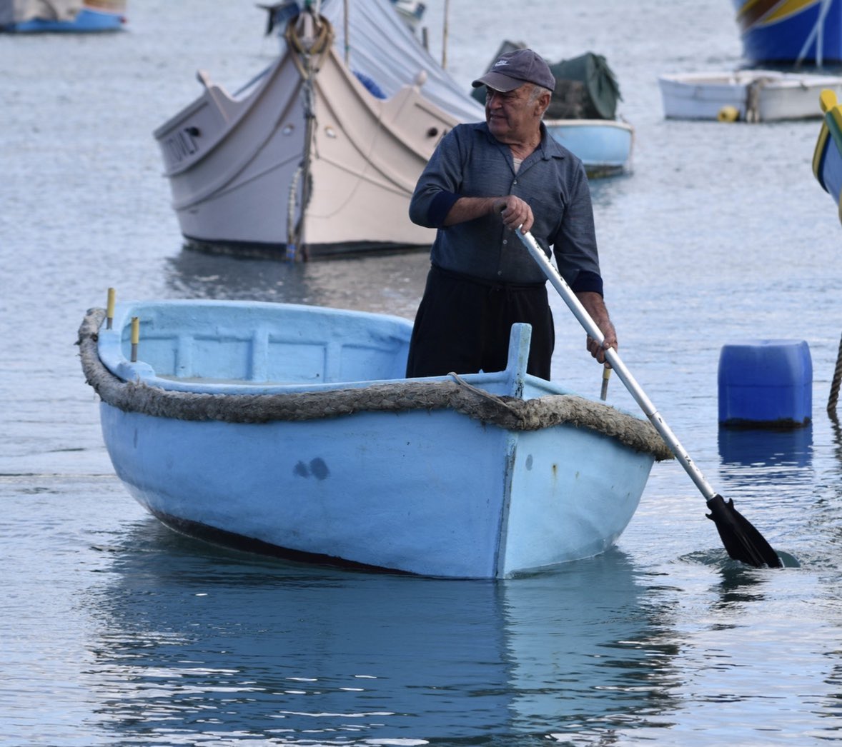 LindyLouMac's tweet image. I am using a photo from my archives for the prompt. This rowing boat has a list to port. #fmsphotoaday #fms_alist #rowingboat #blue #boat #traveltheworld #malta2017🇲🇹
