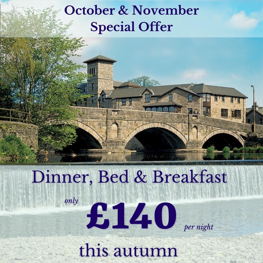 🌟 Special Offer! 🌟 Dinner, Bed &amp; Breakfast at #RiversideHotel #Kendal only £140 this Oct &amp; Nov!

Autumn is officially here making this the perfect time to stay in the #LakeDistrict. Book direct via our website &amp; quote code AUTNEWS 

T&amp;Cs apply 

riversidekendal.co.uk/special-offers… #Cumbria