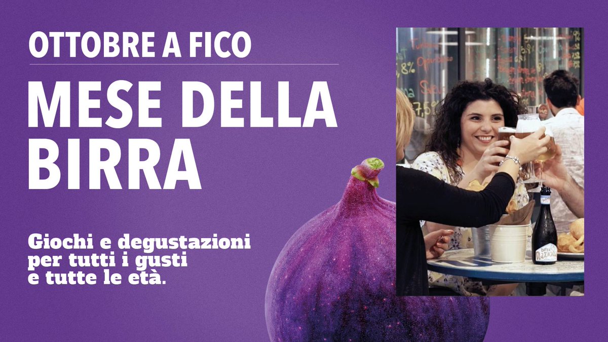 Ottobre a FICO Eataly World è il Mese della Birra. 🍺 🍻
Riscopri l’autunno, a FICO ogni weekend partecipi a giochi e degustazioni gratuite per tutti i gusti e tutte le età.

Prevendite: ow.ly/BFtj50BLTsE

Per maggiori informazioni👇
ow.ly/yg7n50BLTsg