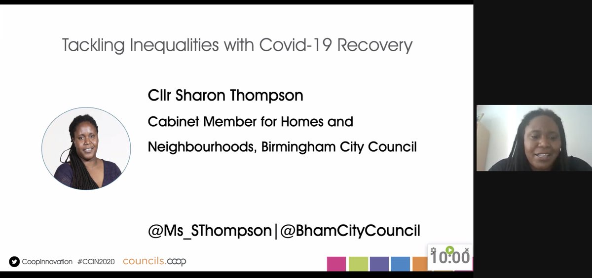 CoopInnovation's tweet photo. We were delighted to hear from @Ms_SThompson from @BhamCityCouncil at #CCIN2020 who calls for a need to Redesign Homeless Services in order to #BuildBackBetter 
There's a clear need to work with #VolSector partners on collaborative solutions to prevent and relieve #homelessness https://t.co/KjXxNITcnB
