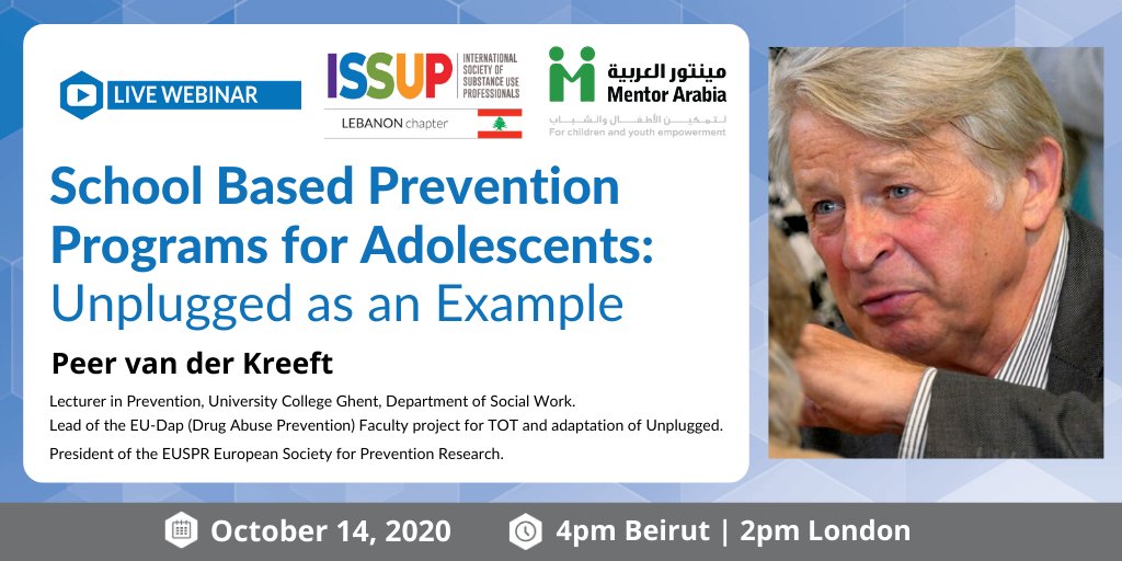 ISSUP Lebanon (@issup_lebanon) on Twitter photo Find out what works and what doesn’t work in school-based #prevention programs for #adolescents.
Join us with guest speaker <a href="/peervdkreeft/">Peer van der Kreeft</a> for this webinar:
🗓️October 14
⏰4:00 PM (Beirut)
Register now:
➡️bit.ly/2SPw0cd
#issupnet #school #education #Lebanon Find out what works and what doesn’t work in school-based #prevention programs for #adolescents.
Join us with guest speaker <a href="/peervdkreeft/">Peer van der Kreeft</a> for this webinar:
🗓️October 14
⏰4:00 PM (Beirut)
Register now:
➡️bit.ly/2SPw0cd
#issupnet #school #education #Lebanon