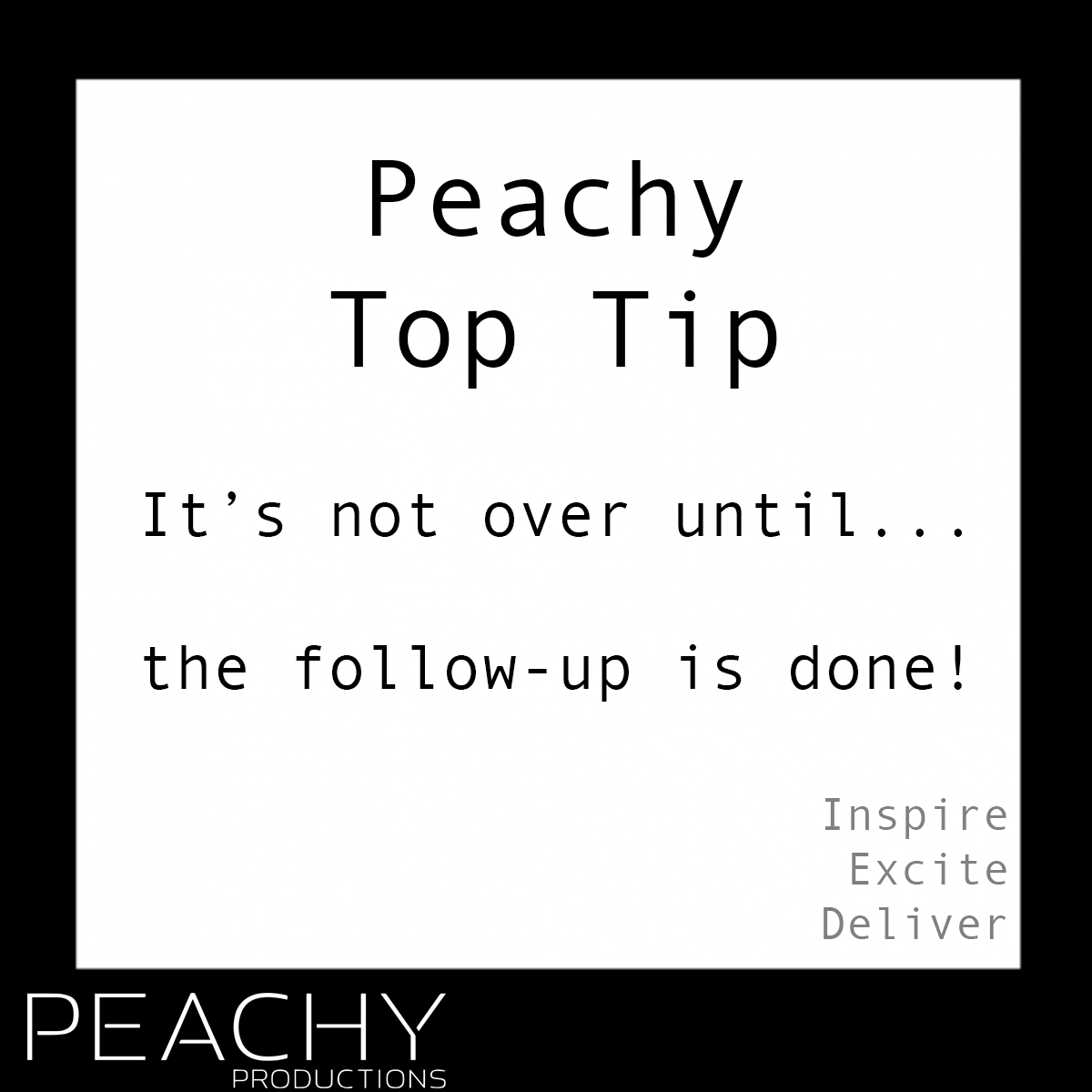 Peachy_Pro's tweet photo. A lot of people think that when the timer signals the end of the event is when you’re done, but not quite! Following up your event is important to tie up loose ends, whether this be with suppliers, attendees or your client. #Peachypro #eventprofsuk #Events  #Eventplanning #TopTip https://t.co/nKka1Y6bVD
