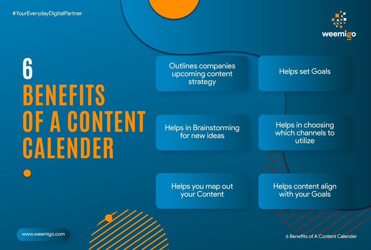 weemigo_'s tweet photo. Are you aware about the benefits of content calender? If not, check out 6 important benefits why you should make one right away!

#digitalagencyuk #socialmediatips #aigledigitalworking https://t.co/WKSHc0dZ76