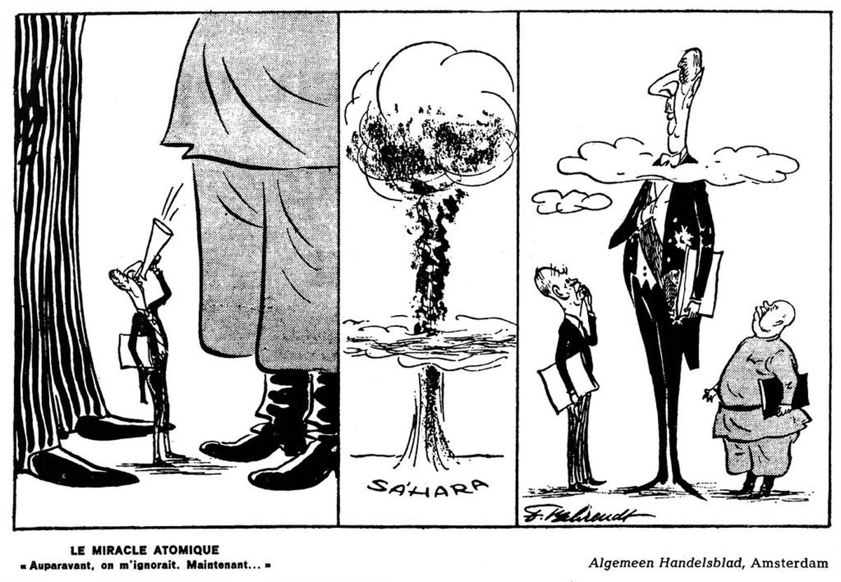 18/ Avec la première bombe nucléaire française en 1960 et les réticences US concernant la vente de sous-marins nucléaires à la France, les relations vont se tendre entre Français et Américains sur la question du nucléaire.