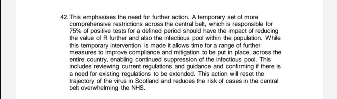 So what do we do?The report ends by stating that a temporary set of more comprehensive restrictions across the central belt should reduce the R number as well as the infectious pool within the population.But we *have* to stick to the guidance!