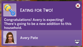Also super great timing because when she got back home, the alien baby daddy was still there so she managed to get right into business and is now eating for 2!The Sim day prior, she had also just aged up 9 to toddler, so 's 9-11 are super close in Sim age.