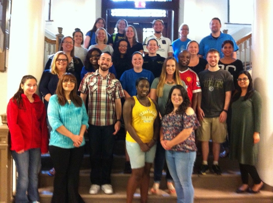 #ThrowBackThursday to the last class of NUR 342 Summer 2016 - on the steps inside Blaney.  Look at the smiles of their faces! Where are you now?  We are always so proud of our alumnae and would love to catch up! Send us an update.  #CCCSON #NursingAlumni  #TBT #CedarCrestCollege