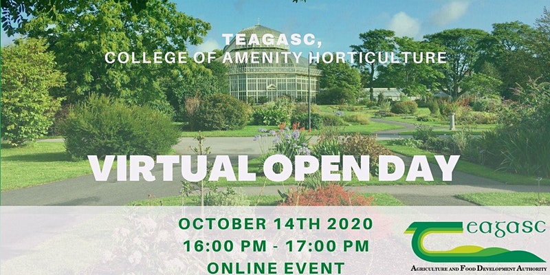 Horticulture training at the Teagasc College in the National Botanic Gardens. Virtual information event on Wednesday 14th October 4-5 pm. For more information and to register for this event please click here eventbrite.ie/e/teagasc-bota…