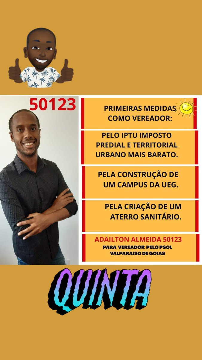 adailton_90's tweet photo. Bom Dia Gente Boa 🌷☀️🌻
Meu objetivo é buscar qualidade de vida em nossa cidade.
JUNTOS venceremos esta batalha 🤝🏿🌷
#50123 #ValorizeoVal #Valorizeseuvoto #Valparaíso #Valparaiso #Valparaísodegoias #AdailtonAlmeida #outubrorosa #Entornosul #cidadania #goias #ueg https://t.co/OaRlyaJV8E
