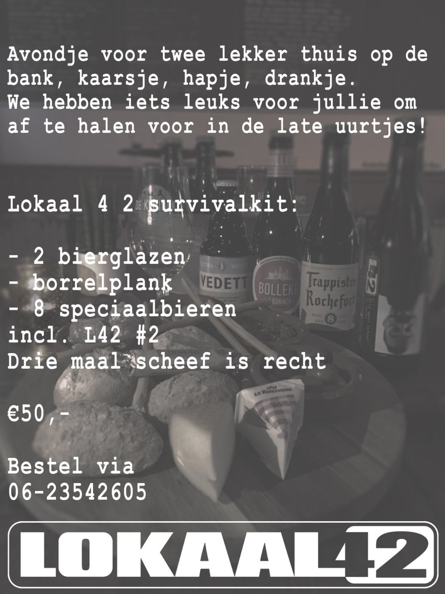 L42 - Newsflash week 41

#supportyourlocals #daytimedrinkingisthenewnormal #bierhier #beerlovers

klik hier -> mailchi.mp/7dce3e5f70df/l…