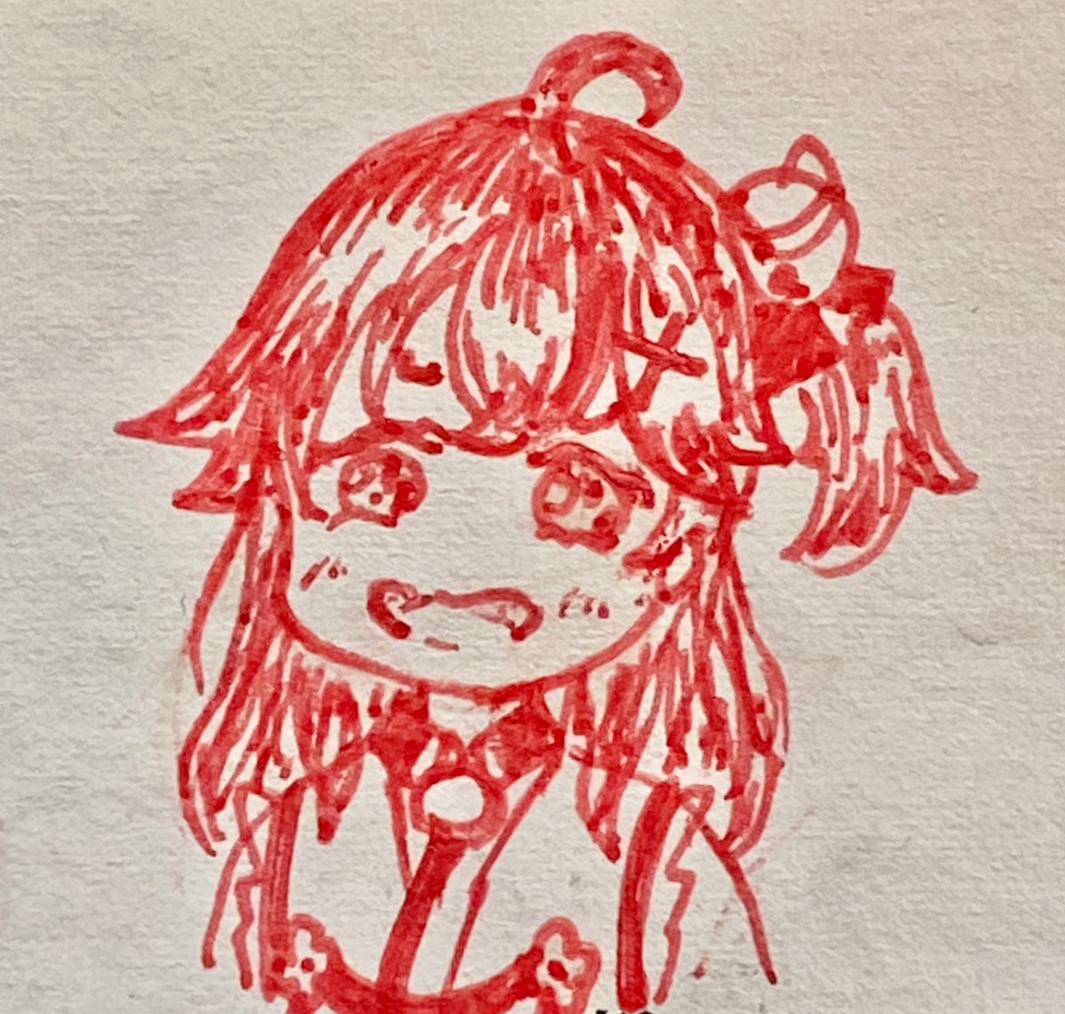 今日の落書き 結構みこち 赤ペンでやってみた Miko Art こちゃまーと のイラスト