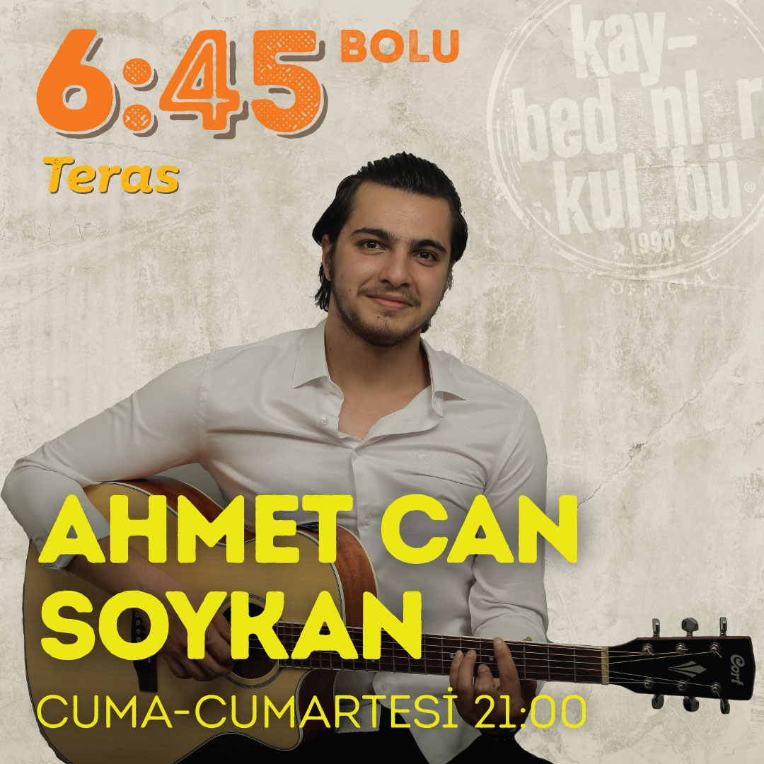 Ahmet Can Soykan, Her Cuma ve Cumartesi günü saat 21:00'de 6:45 KK Bolu Teras Sahnesinde.

#645kkbolu #bolu #durmaksızınmüzik
