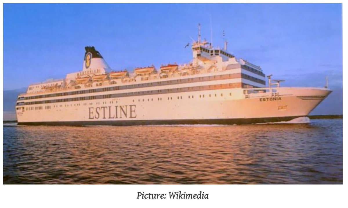 23/ In 1993 the ferry was bought by Estline (jointly owned by the Estonian state and a Swedish company Nordström & Thulin) and named MS Estonia. It had to travel between Stockholm and Tallinn, hence also leaving the 20 nautical mile range of protected coastal waters.