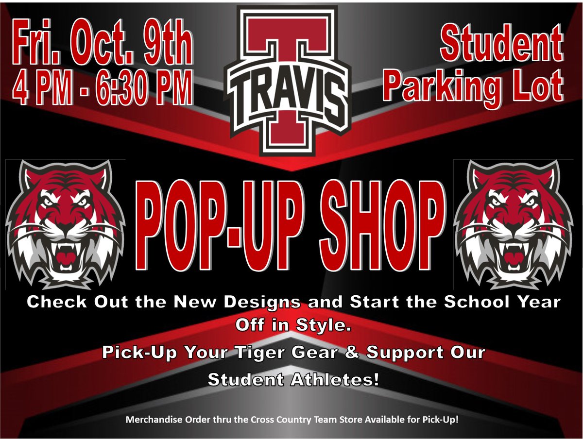 BoosterTravis's tweet photo. Don't Forget, you can pick-up your Tiger Gear this Friday, Look for the Tent in the Student Parking Lot! @THS_Tigers https://t.co/Ej0QkGMkQy