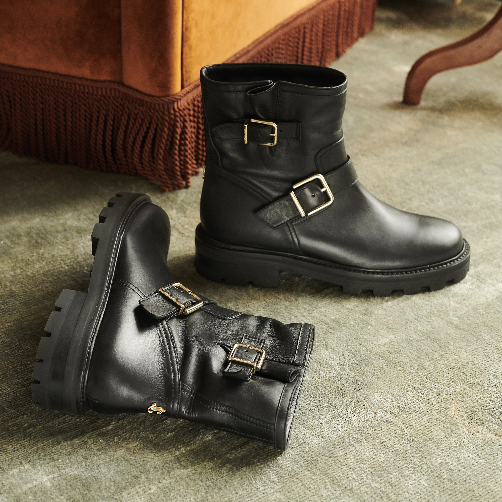 Jimmy choo youth sales leather biker boots