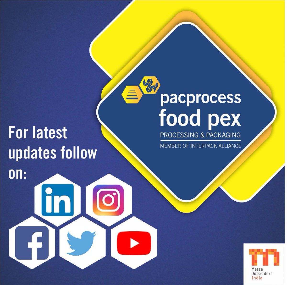 <a href="/pacprocess/">pacprocess & food pex Mumbai</a> is active on across social media channels, For latest updates do follow us on:

Instagram: instagram.com/pacprocess/  
LinkedIn: linkedin.com/company/packpr…
Facebook: facebook.com/pacprocessindi…
You tube: youtube.com/channel/UCmOQT…
#foodpex #pacprocess #pacprocessfoodpexmumbai