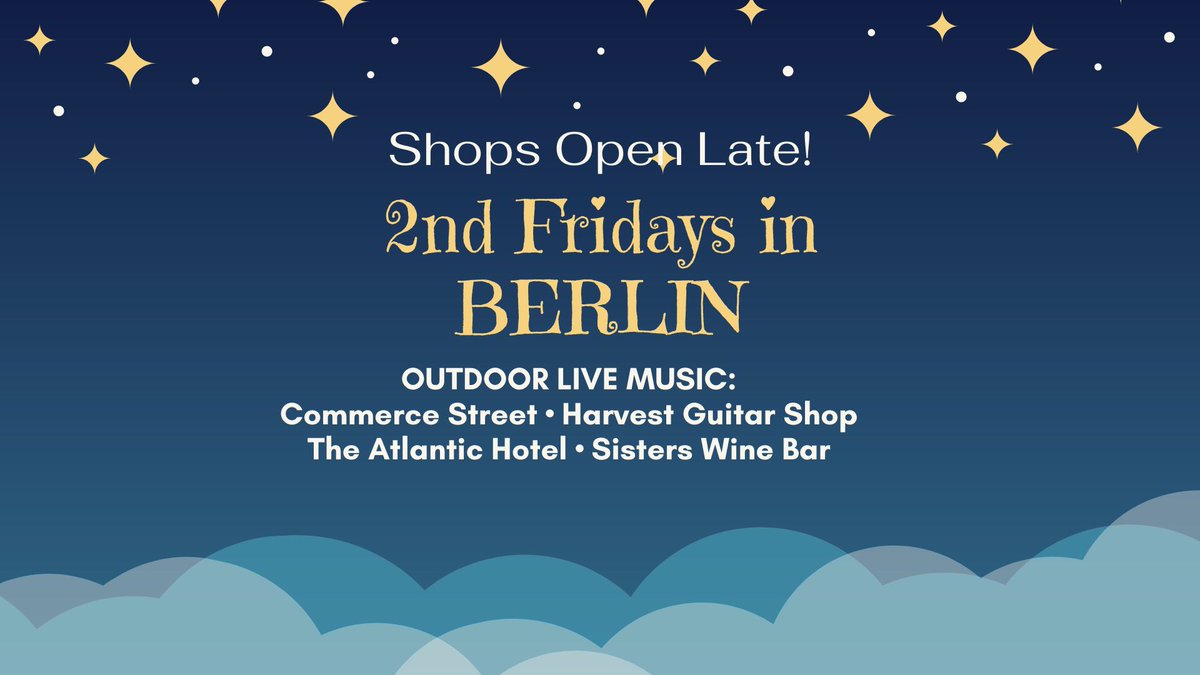 Tomorrow night is 2nd Friday in beautiful downtown Berlin! 5-8pm #betterinberlin