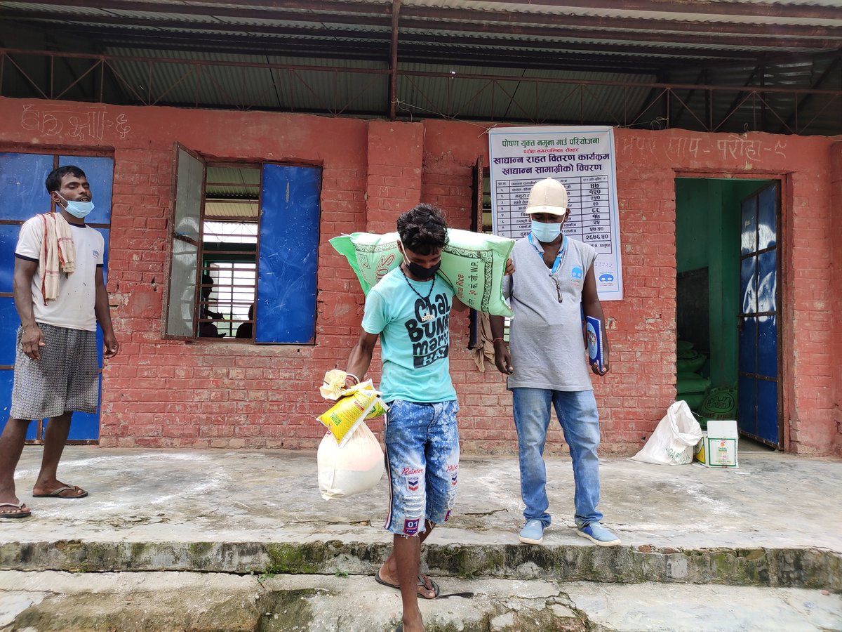 WHH_Nepal's tweet photo. “I spent 3 months w/o any work in India due to lockdown...returned  to Nepal w/o saving and quarantined for 14 days in Paroha, Rautahat. Thank you for providing relief items in this pandemic”-Mr. Rajan Patel(19), a migrant worker #WHHfightsCorona #AasamanNepal #Forwardnepal https://t.co/10d5GSZrwD