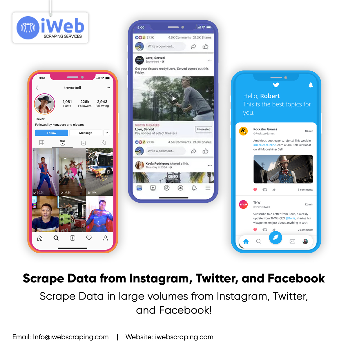 iwebscrapingseo's tweet image. Scraping data from Instagram, Facebook &amp;amp; Twitter helps user to identify reviews &amp;amp; trends automatically.

iwebscraping.com/twitter-data-s…

#ScrapeDatafromInstagram #InstagramExtractor #ScrapeDatafromTwitter #ScrapeDatafromFacebook #facebookscraper #TwitterScraper #IwebScraping #USA #UK