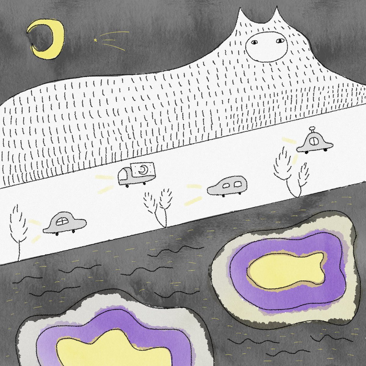 mo_mo_no_he_ya's tweet photo. 猫の住む街

＃絵本
＃art
＃illustration
＃アート好きな人と繋がりたい
＃イラスト好きな人と繋がりたい https://t.co/ousEDgl3fR