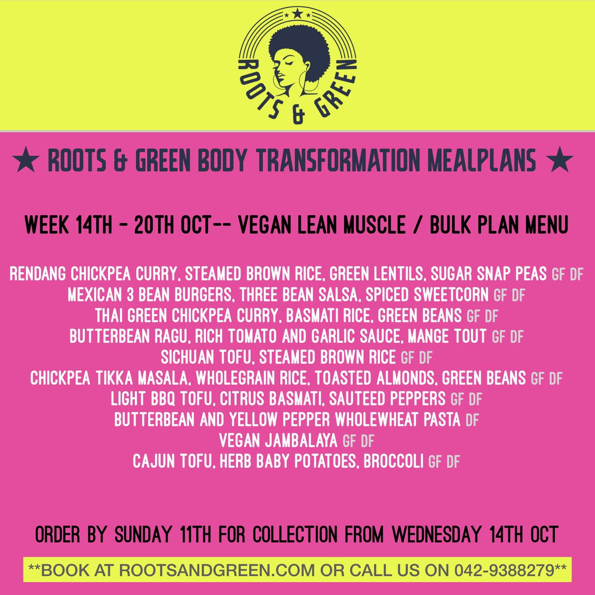 RootsandGreen's tweet photo. Roots &amp; Green Body Transformation Meal Plans.

BOOK NOW FOR NEXT WEEK!!

https://t.co/NsM3y6U1yZ OR CALL 0429388279

#rootsandgreen #mealplans https://t.co/C8VZa7KcbP