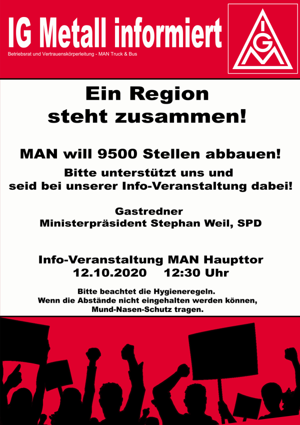 Auch wir unterstützen die Belegschaft von MAN.