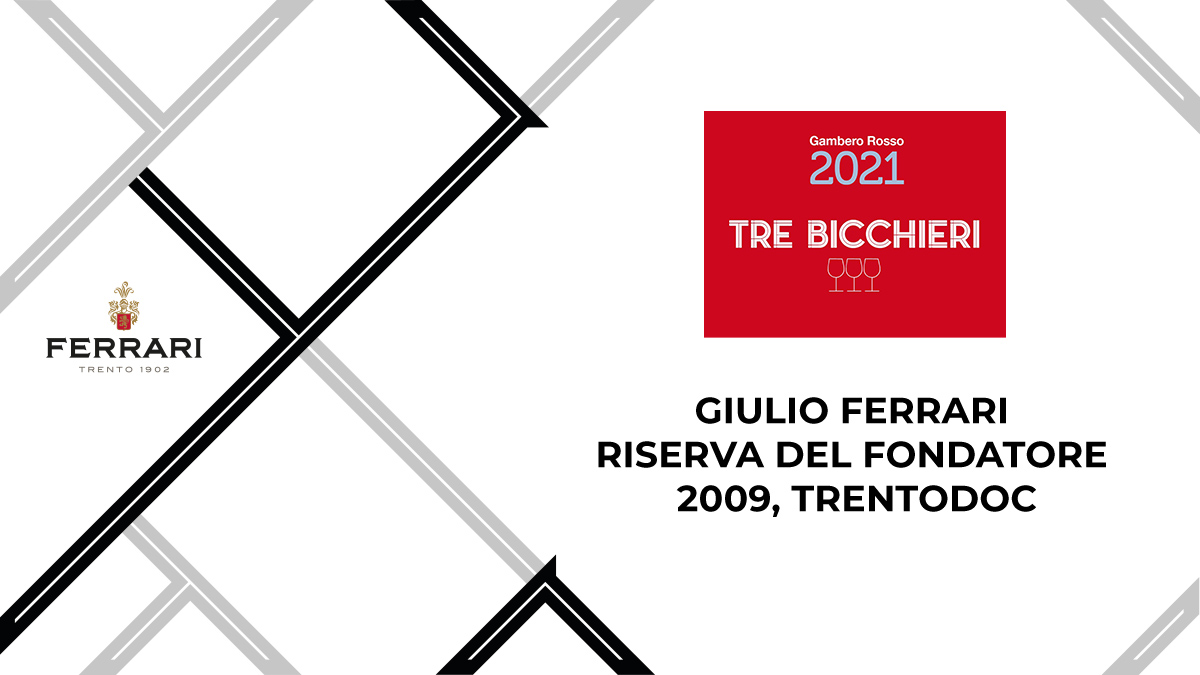 Giulio Ferrari Riserva del Fondatore 2009, Trentodoc has been awarded with the Tre Bicchieri 2021. An important award for a great example of our Excellence. #GiulioFerrari #TreBicchieri2021