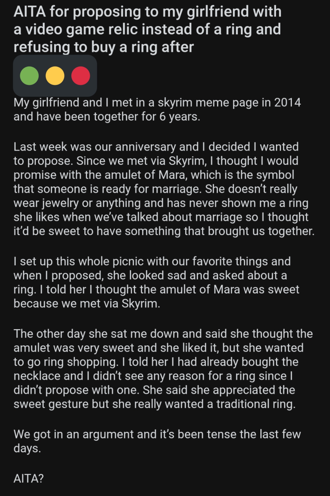 Am I the Asshole? on X: &ldquo;AITA for proposing to my girlfriend with 