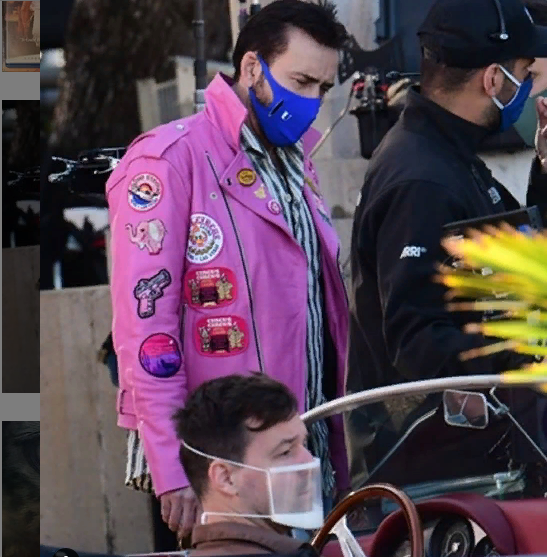 Nicolas Cage Pink Motorcycle Jacket