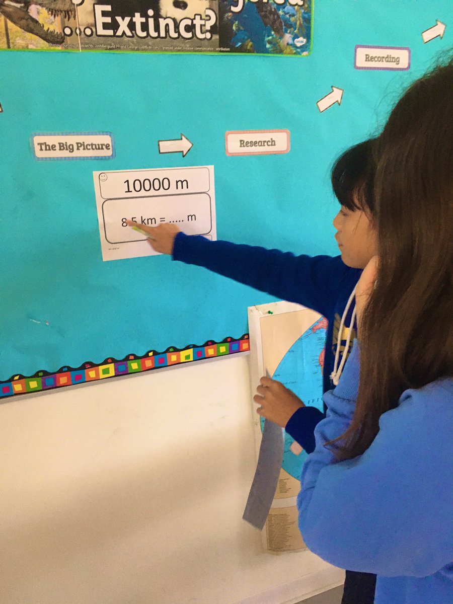 BISTYear56's tweet photo. How quickly can you convert from metres to kilometres? Year 5/6 took part in a maths ‘treasure hunt’ in pairs to improve their skills. Treasure = 5 house points each! https://t.co/r46zUiXo2j