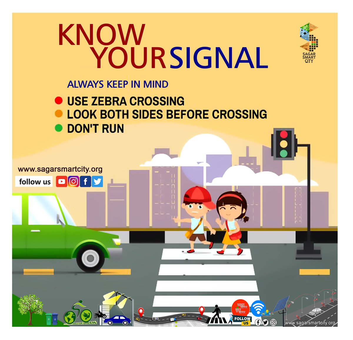 city_sagar's tweet image. Know Your Signal 
Always keep in mind 

* Use Zebra Crossing 
* Look Both Sides Before Crossing 
* Don&apos;t Run

Under Surveillance 
Follow Traffic Rules 

#IntelligentTrafficManagementSystem
#ITMS 
#SmartCitySagar