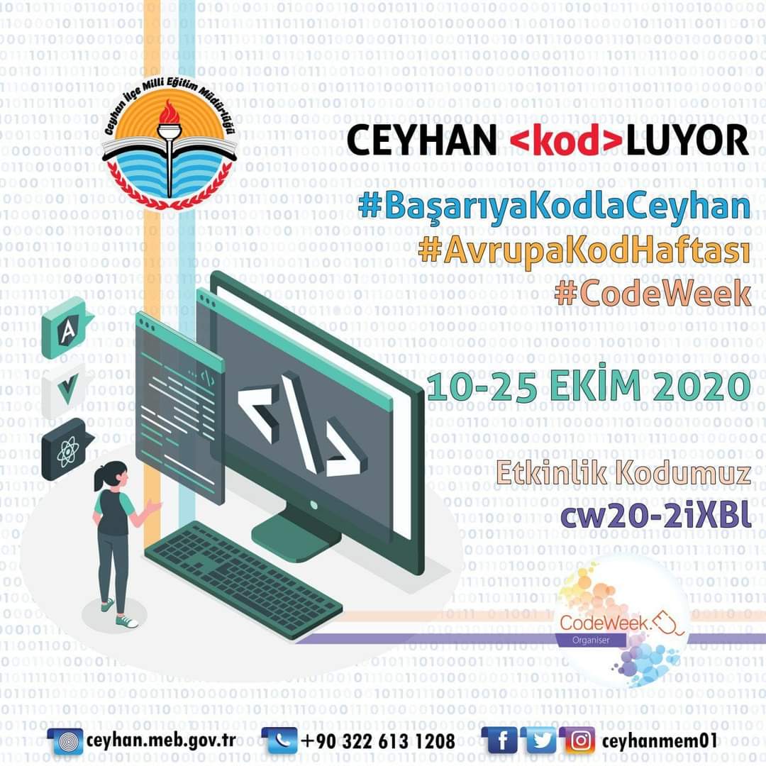ceyhanmem01's tweet image. Hadi Ceyhan Mükemmellik Sertifikası'nı birlikte alalım mı? #CodeWeek2020 #BaşarıyaKodlaCeyhan #CeyhanKodluyor @muratkocer01 @CeyhanKaymakam1 @AdanaMem @suleyman_elban @TCAdanaValiligi @ziyaselcuk @tcmeb