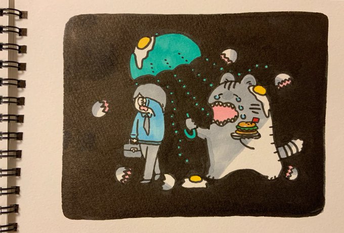 【ポプ担のお絵描き】
『悲傘甘傘(ひがさあまがさ)』
寝る前の音楽を聴きながらのお絵かきタイムが癒しです。おやすみなさい! 