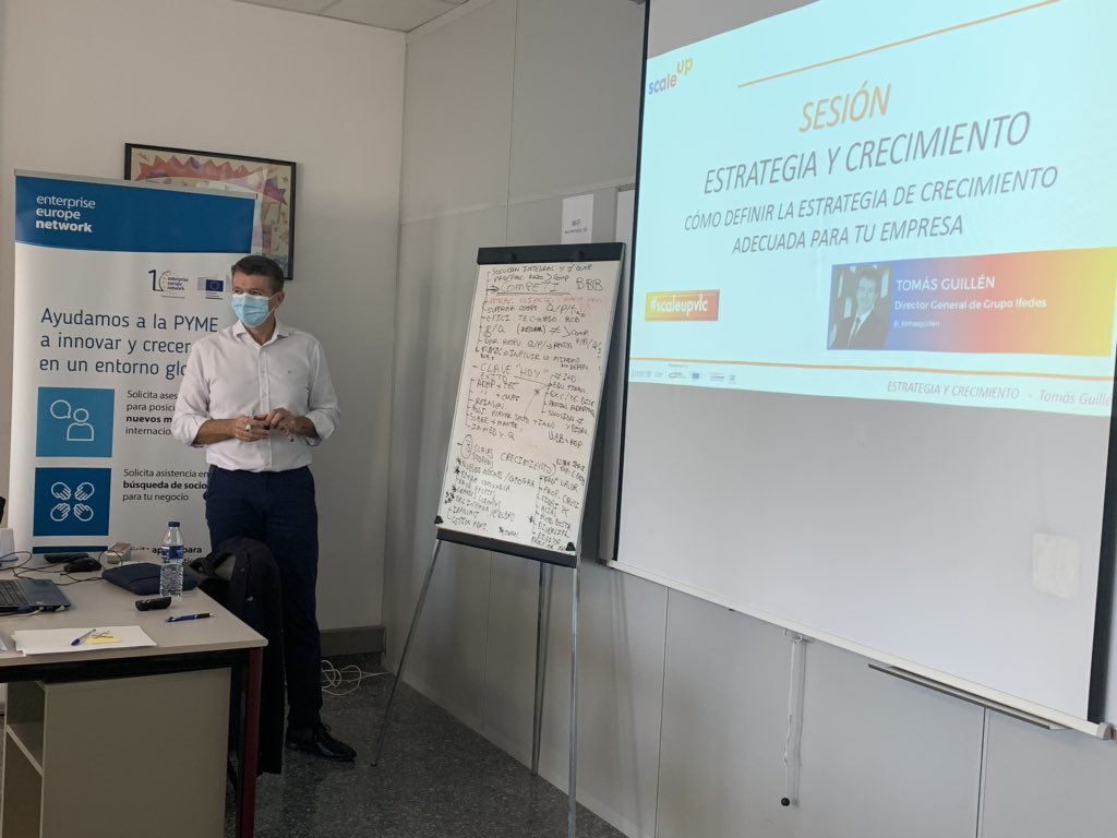Mañana de estrategia y crecimiento con <a href="/_tomasguillen/">Tomás Guillén IFEDES</a> interesante jornada para las empresas #scaleupvlc <a href="/EEN_EU/">Enterprise Europe Network 🇪🇺</a> <a href="/EEN_spain/">EEN Spain</a> <a href="/seimedcv/">EEN_SEIMED</a>
<a href="/CapoHueb/">CaponnettoHueber</a> <a href="/DarwinBioprosp/">DARWIN Bioprospecting Excellence</a> <a href="/Next_Electric/">NEXT Electric Motors</a> <a href="/SingularGreen/">SingularGreen</a> <a href="/skrollerbelt/">Skroller</a> <a href="/supersquadgames/">Super Squad</a> <a href="/nexumiot/">Nexum-IoT</a> <a href="/navlandis/">Navlandis</a> <a href="/SmartFan_SL/">Smart Fan</a> <a href="/SictechI/">SiCtech Induction</a>